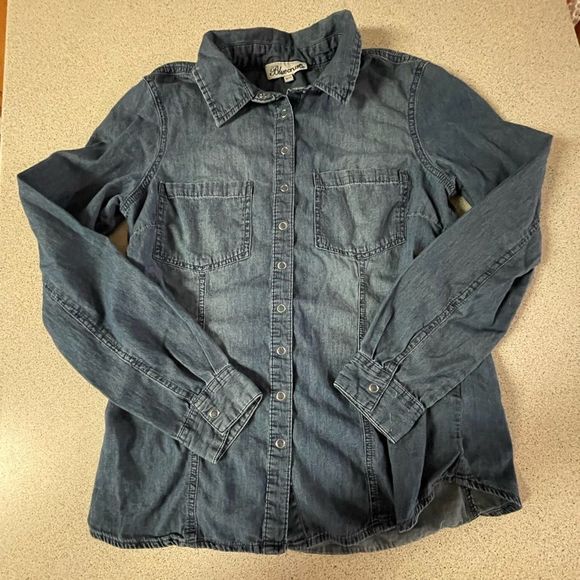 Bluecrush Tops - Bluecrush button up Jean shirt